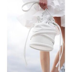 Elegant White Bucket Bag
